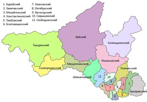 Карта: Амурская область