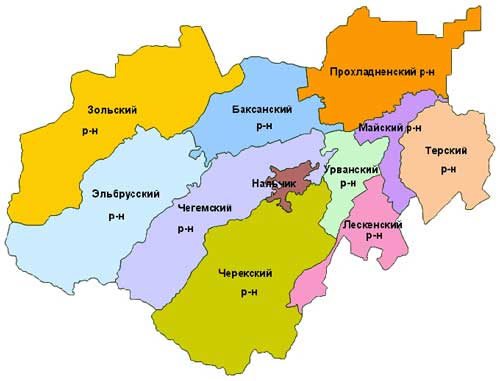 Карта: Кабардино-Балкарская Республика